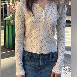 Brandy Melville Ahern Floral Thermal Top